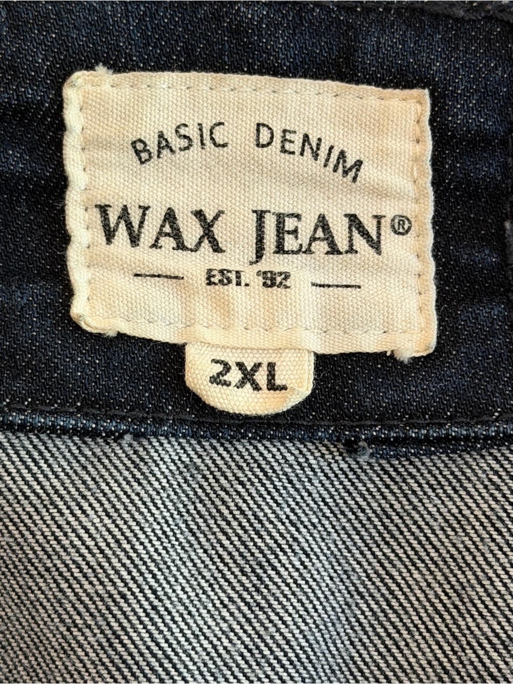 Wax Jean Dark Blue Denim Jacket Size 2XL - Picture 3 of 4